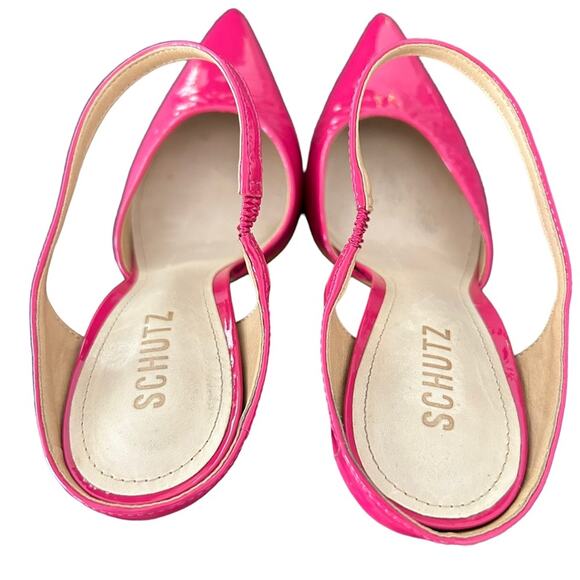 Schutz Dover Mule Hot Pink Patent Barbiecore 9.5B - Picture 11 of 13